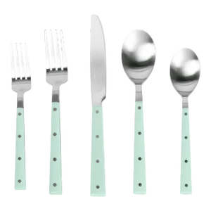 Soline Mint Green 20-Piece Bistro Flatware Set, Service for Four