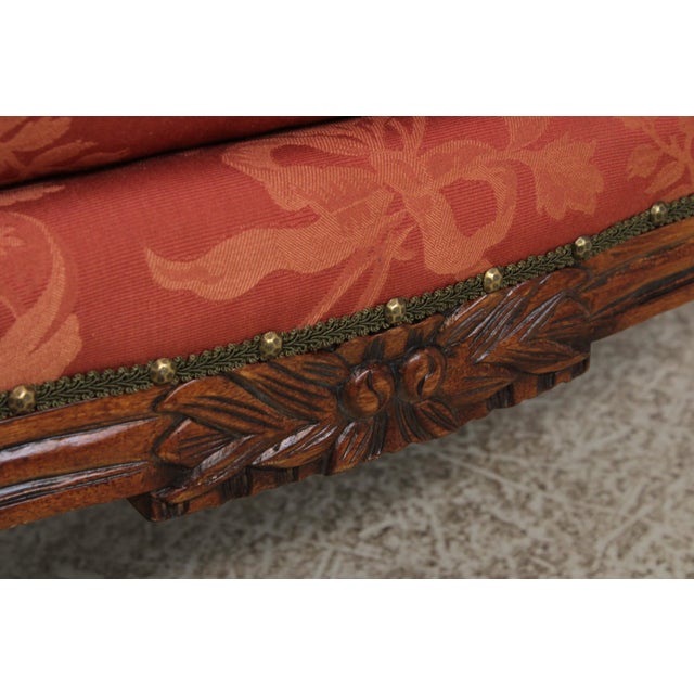 Vintage French Provincial Upholstered Love Seat Settee For Sale In Philadelphia - Image 6 of 18