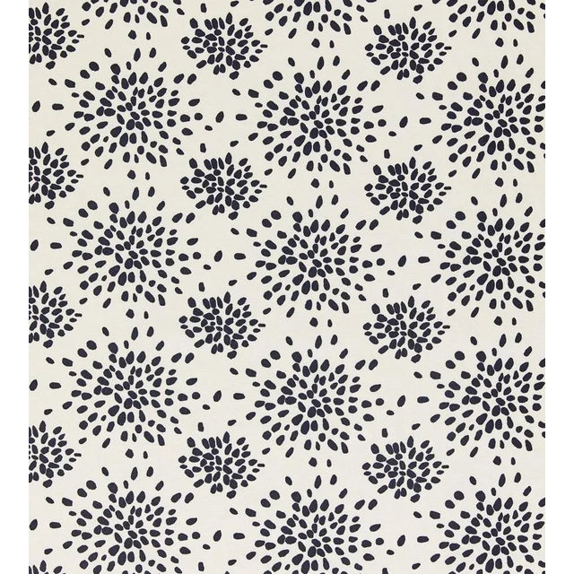 Sample - The House of Scalamandré Fireworks Cotton Print Fabric, Black on Off-White For Sale