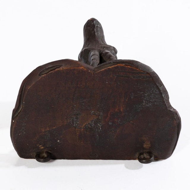 Folk Art Antique Black Forest Carved Roe Deer Head Shelf For Sale - Image 3 of 6