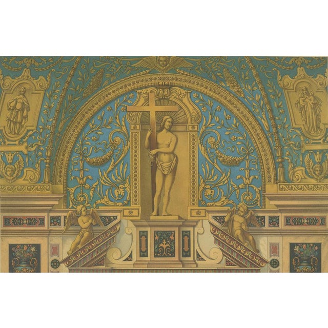 F. X. Zettler, Bavarian Ecclesiastical Chromolithographs, 1874, Prints, Set of 2 For Sale - Image 4 of 11