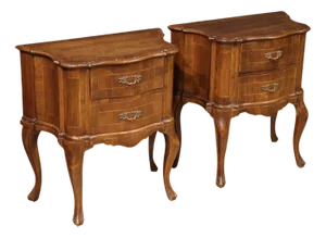 Mid-20th Century Venetian Bedside Tables, 1950, Set of 2
