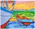 Modern Poezia Marina, Spain - Fauvist Landscape - Limited Edition Screenprint #12/150 by Guido Lopez For Sale - Image 3 of 6