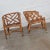 Vintage Chinese Chippendale Rattan Rolling Accent Chairs by Henry Link for Wicker - A Pair For Sale - Image 6 of 13