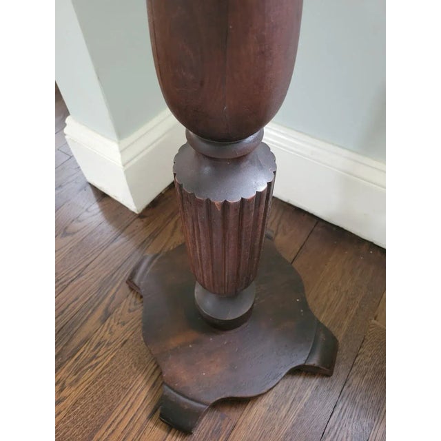 Vintage 1950s Wooden Pedestal Plant Stand For Sale - Image 4 of 11
