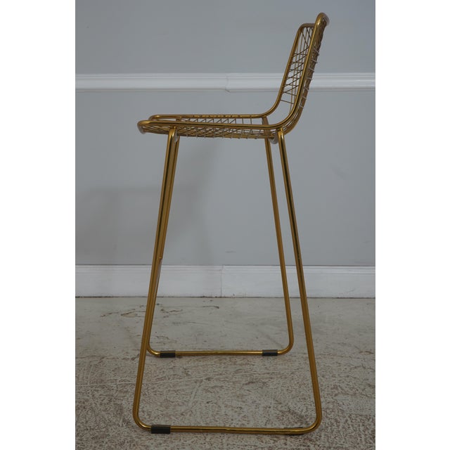 Modern Pair of Modern Design Brass Wire Bar Stools For Sale - Image 3 of 18