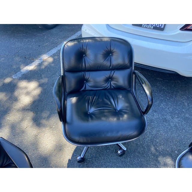 Animal Skin Vintage Mid Century Modern Knoll Pollock Desk Chairs Set of 4 For Sale - Image 7 of 18