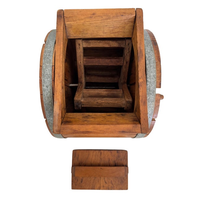 Early 20th Century Wooden Butter Churn – Primitive Farmhouse Object For Sale - Image 4 of 4