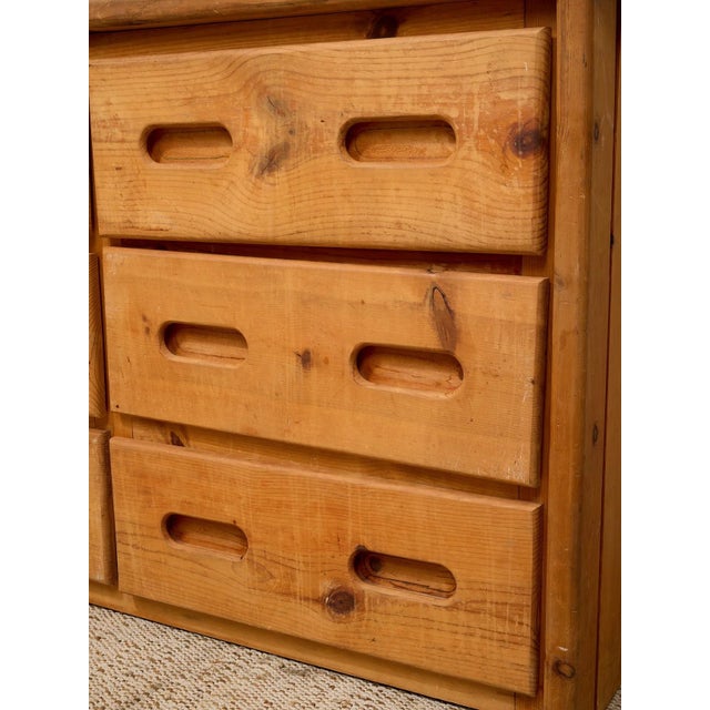 Mid 20th Century Pine Rustic Primitive Six Drawer Dresser For Sale In Los Angeles - Image 6 of 8