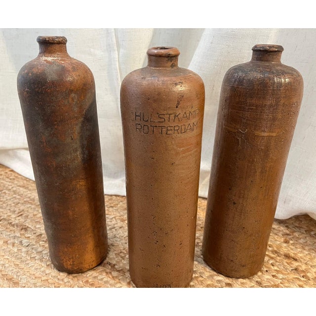 Antique Dutch Salt Glazed Stoneware Gin Bottles. Made in Mid-1800s. For Sale - Image 10 of 14