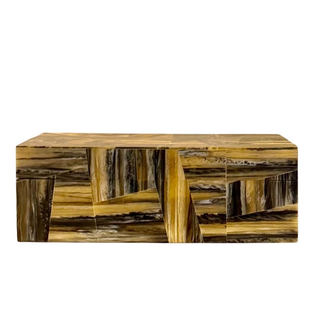 Mid-Century Modern 1970s Maitland Smith Bone Mosaic Decorative Box For Sale - Image 3 of 11