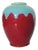 Ceramic Red and Blue Designer Vase For Sale