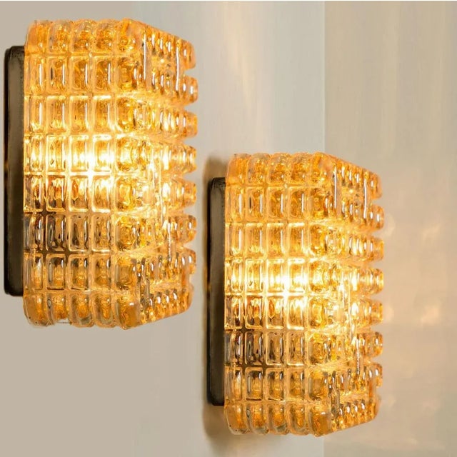 Square Textured Glass Wall Light, Germany, 1960s For Sale - Image 11 of 12