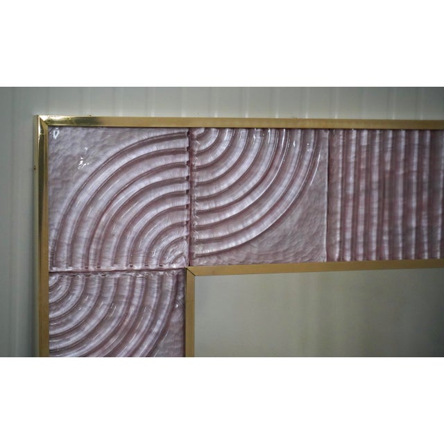 Murano Pink Art Glass and Brass Console Wall Mirror, 2000 For Sale - Image 6 of 10