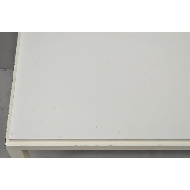 Vintage Mid Century Modern Steel Metal White Laminate Top Coffee Table Bench For Sale - Image 9 of 14