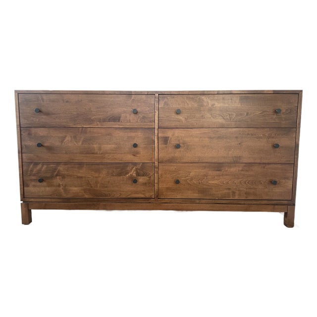Solid Maple Wood Gat Creek Gerard 6-Drawer Dresser (Kettle Stain) For Sale