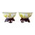 Set of Two Mid Century Peking Glass Bowls, Yellow Overlay Glass, Asian Decorative Art Glass For Sale