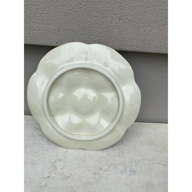 19th Century Majolica Pink & Blue Oyster Plate Gien For Sale In Austin - Image 6 of 9