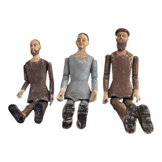 Late 19th Century Spanish Wooden Saint Figures - Set of 2 For Sale