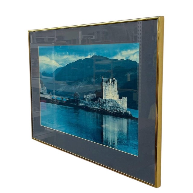 Mid-Century Modern Vintage Framed Landscape Photograph of Castle For Sale - Image 3 of 10