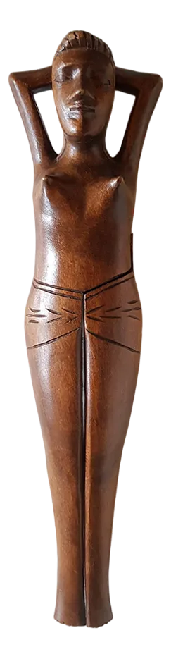 Vintage Handcarved Wooden Female Nude Nutcracker
