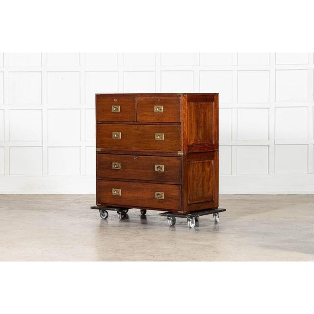 circa 1890 English 19thC Mahogany Campaign Chest W91.5 x D50.5 x H96 cm Weight 30Kg