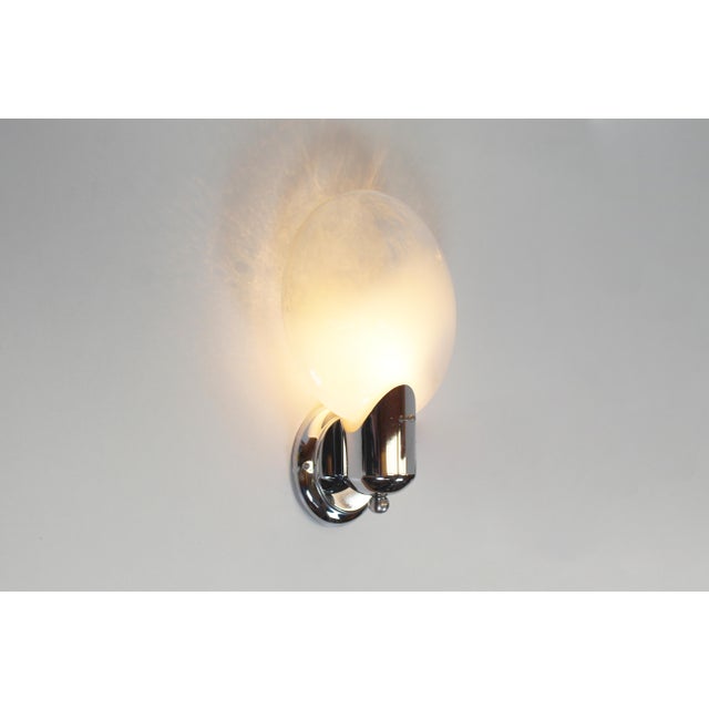 Vintage Wall Lamp in Chrome and Murano Glass from Kaiser Leuchten, 1970s For Sale - Image 4 of 7