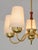 Brown Brass 5-Arm Chandelier with Silk Shades from Asea Belysning, Sweden, 1950s For Sale - Image 8 of 12