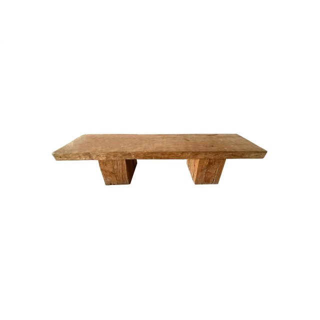 Solid Teak Wood Sculptural Bench, Modern Organic For Sale - Image 4 of 8