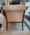 A striking vintage Klismos-style chaise lounge featuring a sculptural walnut frame and graceful, classically inspired...