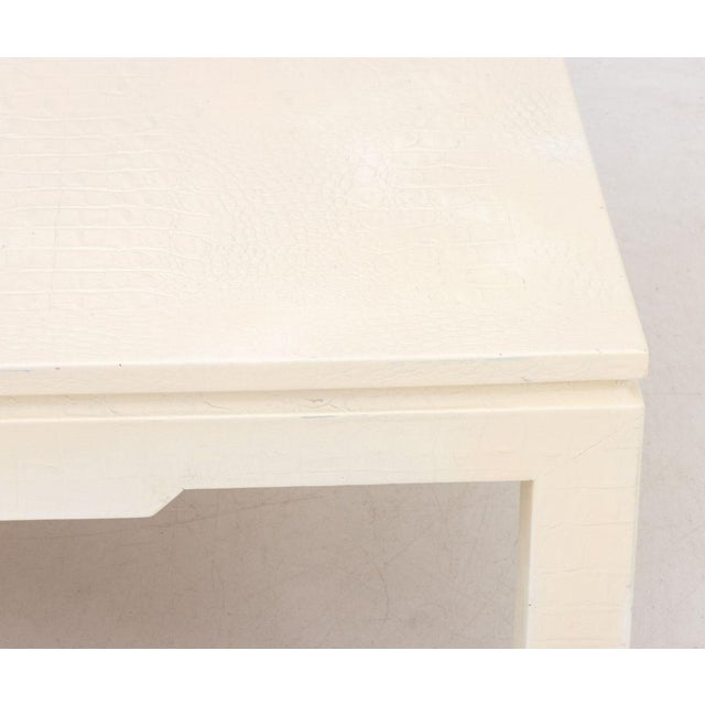 Late 20th Century Karl Springer Attr. Faux Crocodile Coffee Table For Sale - Image 5 of 7