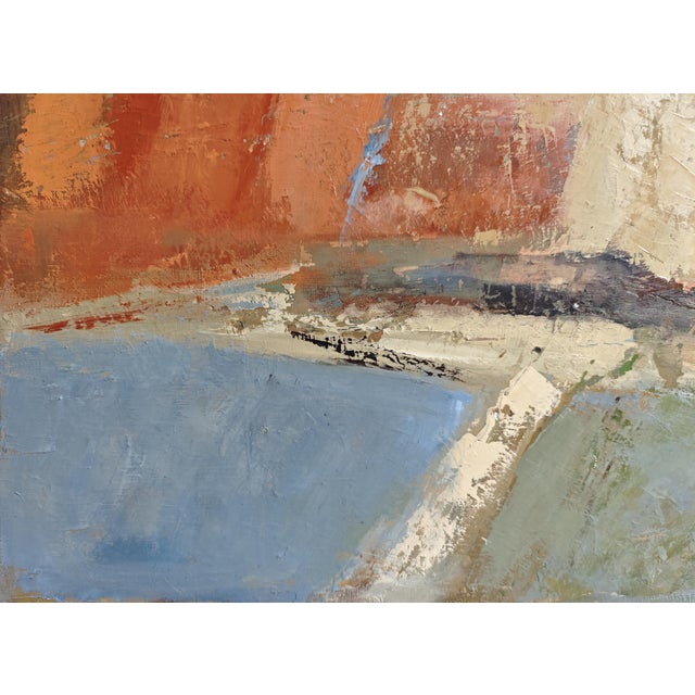 Paint Au-Delà Des Terres, Contemporary Abstract Landscape Oil Painting, Framed by Sophie Dumont For Sale - Image 7 of 9