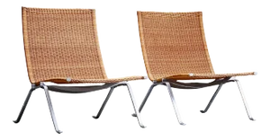PK 22 Chairs attributed to Poul Kjaerholm for E. Kold Christensen, Denmark, 1955, Set of 2