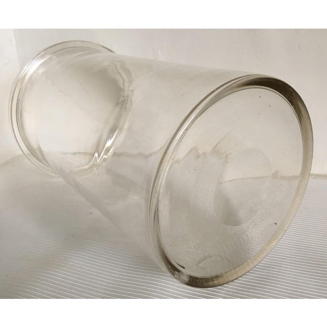 English Large Handmade Glass Cylinder/Umbrella Stand For Sale - Image 3 of 6