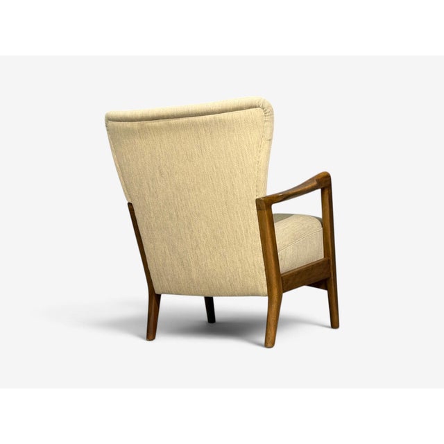 Søren Hansen, Lounge Chairs, Wool, Beech, Denmark, 1940s For Sale - Image 11 of 12