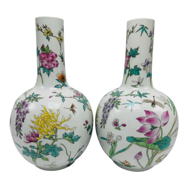 Chinoiserie Vases, a Pair For Sale