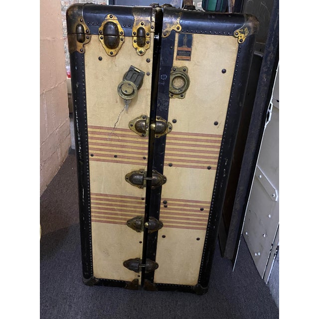 Antique Traditional American Steamer Trunk Coffee Table by Oshkosh Co. Chairish