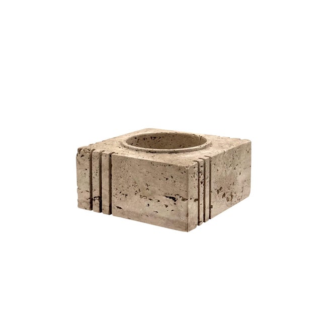 Stone Travertine Cubic Vide Poche / Ashtray, Cerri Nestore, Italy, 1970s For Sale - Image 7 of 10