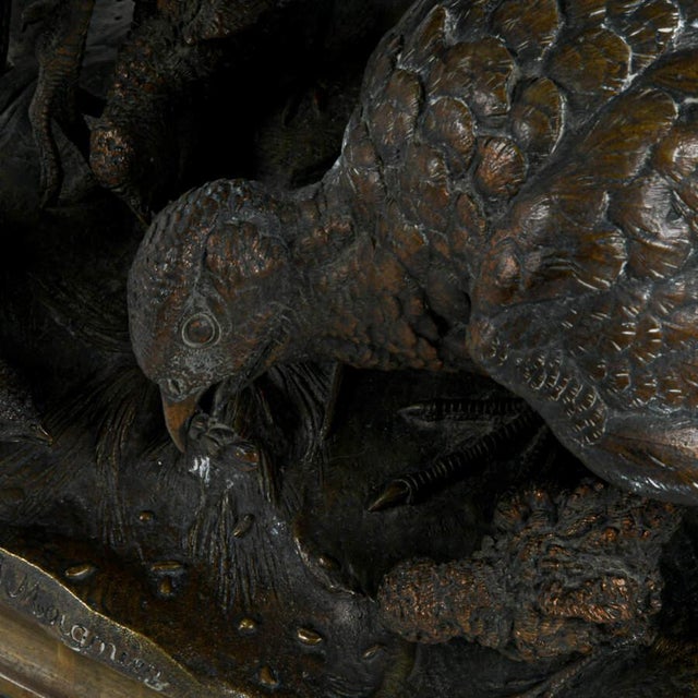 Antique Bronze Bird Family Grouping Sculpture by Jules Moigniez, French Animalier, Late 19th Century For Sale In Greensboro - Image 6 of 8