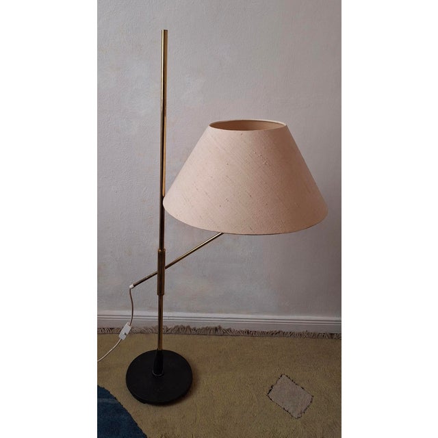 Mid-Century Adjustable Brass Floor Lamp, 1950s For Sale - Image 10 of 17