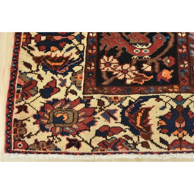 Bakhtiari Rug 5’6” X 9’11” Multicolor Wool Semi-Antique Hand-Knotted Carpet For Sale - Image 12 of 15