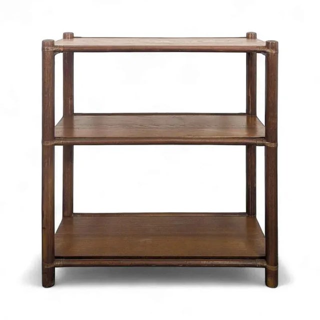 Wood Bamboo Style Console Shelf For Sale - Image 7 of 7