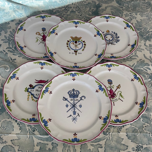 Saint-Amand "A Ca Ira" French Revolution Plates- Set of 6 For Sale - Image 9 of 9