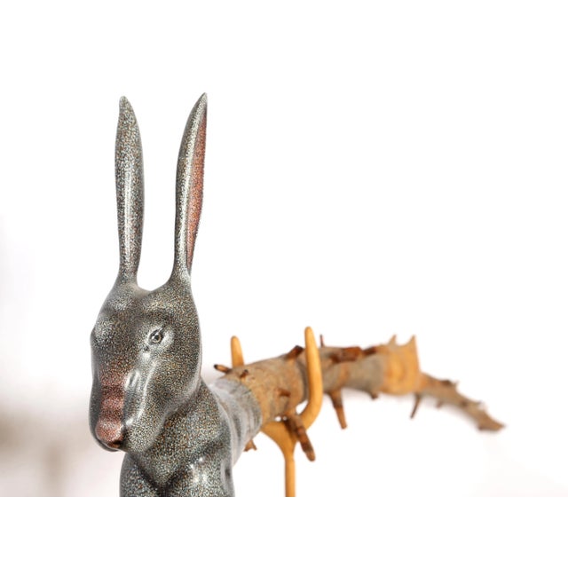 1980s Michael Stevens "Chased" Wood Sculpture For Sale - Image 4 of 8