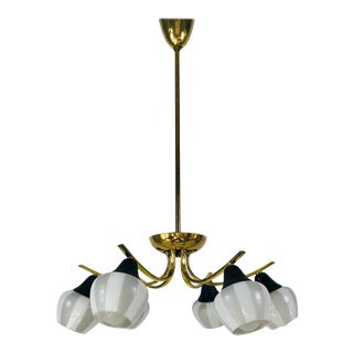 1960s Mid-Century Modern Brass Sputnik Chandelier, France For Sale
