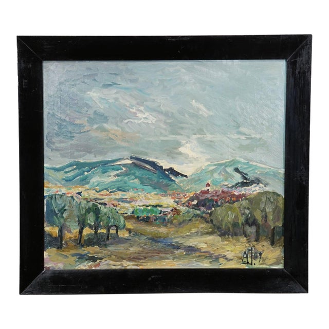 Alexander Michael Oil Painting of a Mountain Landscape, 1969 For Sale
