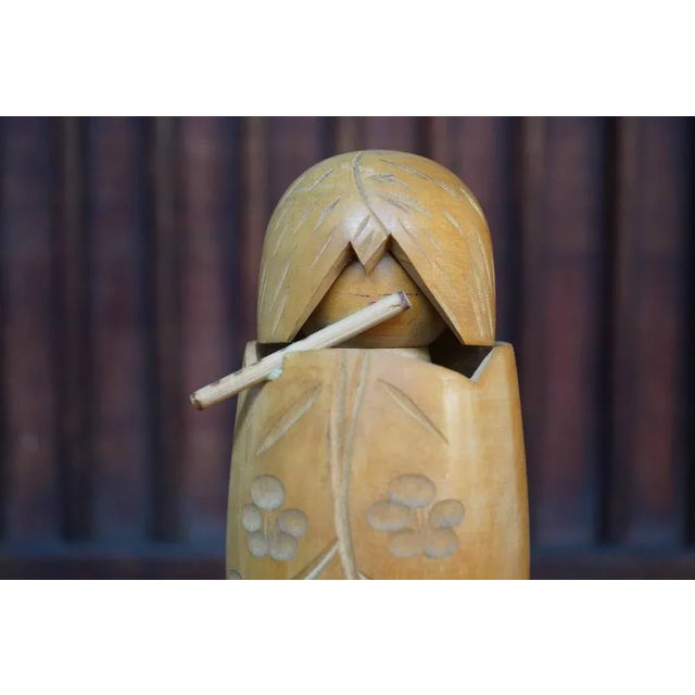 Mid-Century Modern Vintage Sosaku Kokeshi Kagamijishi by Miyashita Hajime, Japan, 1960s For Sale - Image 3 of 6
