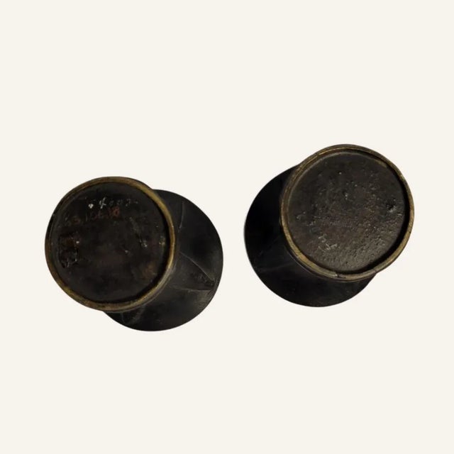 Chinese Chinese Gu Form Bronze Vases - a Pair For Sale - Image 3 of 9