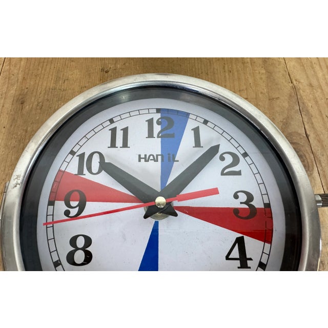 Vintage Blue Navy Wall Clock from Hanil, 1980s For Sale - Image 11 of 18