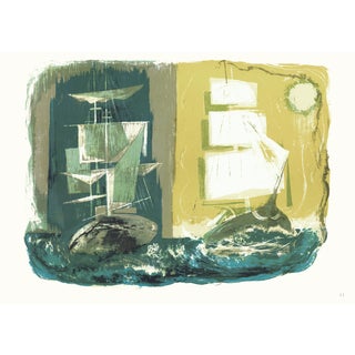 1968 "Moby Dick" Lithograph by Benton Spruance "The Bachelor" (Ship) For Sale